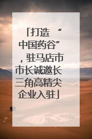 打造 “中国药谷”，驻马店市市长诚邀长三角高精尖企业入驻
