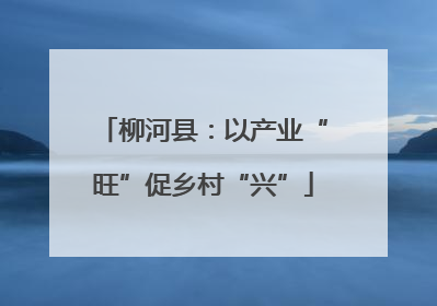 柳河县：以产业“旺”促乡村“兴”