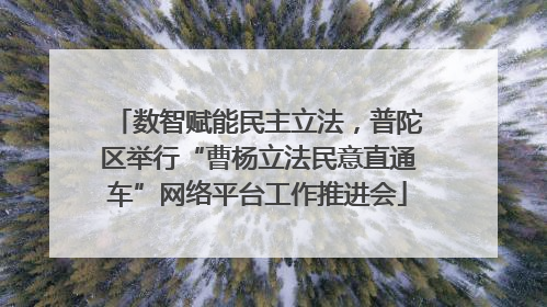 数智赋能民主立法，普陀区举行“曹杨立法民意直通车”网络平台工作推进会