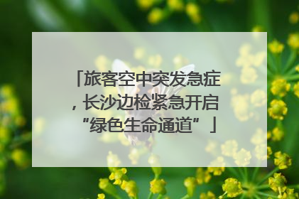 旅客空中突发急症，长沙边检紧急开启“绿色生命通道”