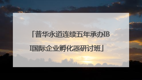 普华永道连续五年承办IBI国际企业孵化器研讨班