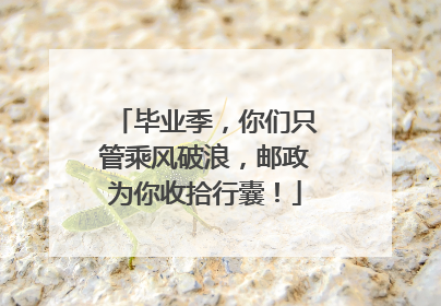 毕业季，你们只管乘风破浪，邮政为你收拾行囊！