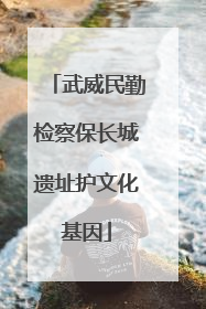 武威民勤检察保长城遗址护文化基因