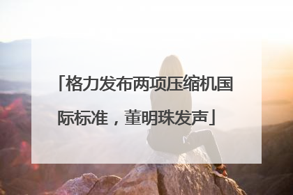 格力发布两项压缩机国际标准，董明珠发声