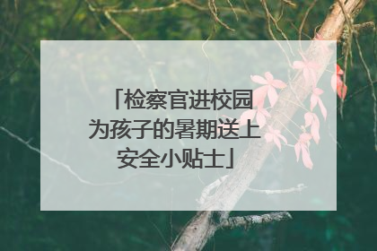 检察官进校园 为孩子的暑期送上安全小贴士