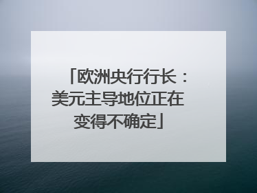 欧洲央行行长：美元主导地位正在变得不确定