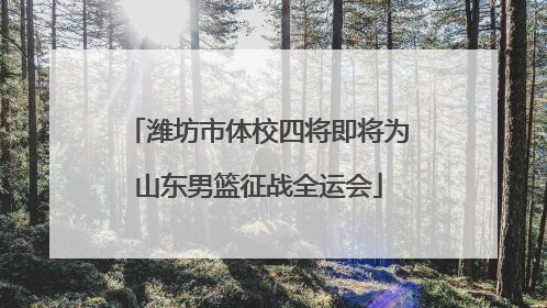 潍坊市体校四将即将为山东男篮征战全运会
