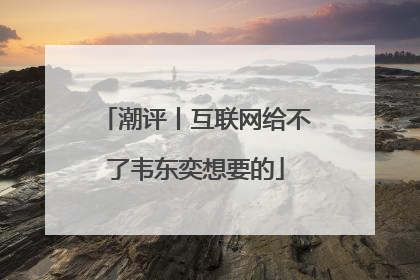 潮评丨互联网给不了韦东奕想要的
