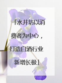 水井坊以消费者为中心，打造白酒行业新增长极