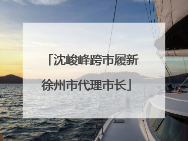 沈峻峰跨市履新徐州市代理市长