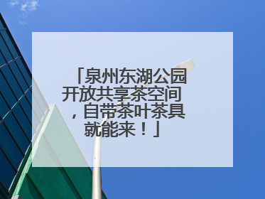 泉州东湖公园开放共享茶空间，自带茶叶茶具就能来！