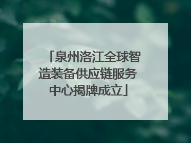 泉州洛江全球智造装备供应链服务中心揭牌成立
