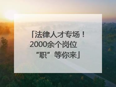 法律人才专场！2000余个岗位“职”等你来