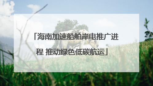 海南加速船舶岸电推广进程 推动绿色低碳航运