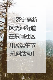 济宁高新区洸河街道在东闸社区开展端午节慰问活动