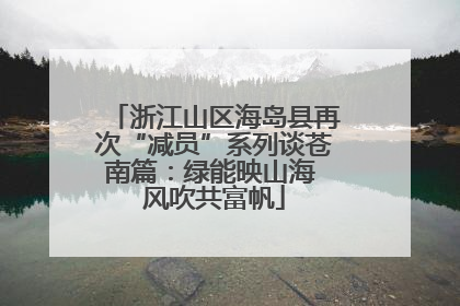 浙江山区海岛县再次“减员”系列谈苍南篇：绿能映山海 风吹共富帆