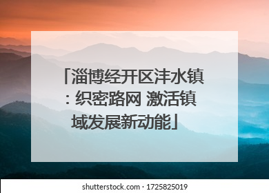 淄博经开区沣水镇：织密路网 激活镇域发展新动能