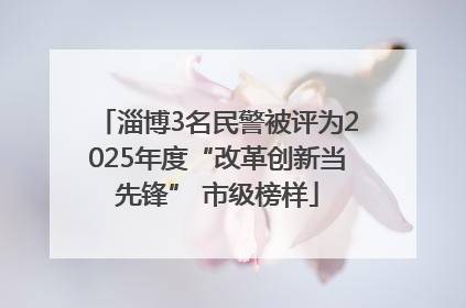 淄博3名民警被评为2025年度“改革创新当先锋” 市级榜样