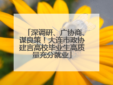 深调研、广协商、谋良策！大连市政协建言高校毕业生高质量充分就业