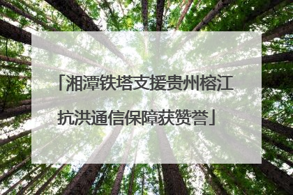 湘潭铁塔支援贵州榕江抗洪通信保障获赞誉