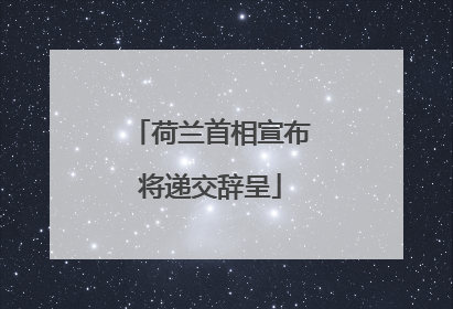 荷兰首相宣布将递交辞呈
