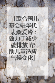 联合国儿基会驻华代表桑爱玲：致力于减少碳排放 帮助儿童适应气候变化