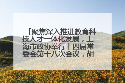 聚焦深入推进教育科技人才一体化发展，上海市政协举行十四届常委会第十八次会议，胡文容出席并讲话