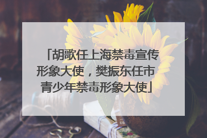 胡歌任上海禁毒宣传形象大使，樊振东任市青少年禁毒形象大使