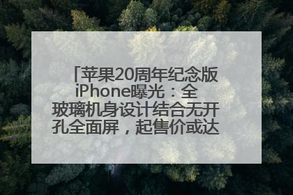 苹果20周年纪念版iPhone曝光：全玻璃机身设计结合无开孔全面屏，起售价或达1.45万人民币