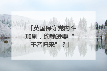 英国保守党内斗加剧，约翰逊要“王者归来”？
