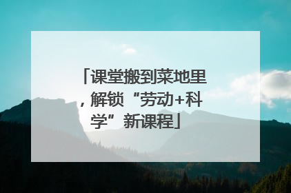 课堂搬到菜地里，解锁“劳动+科学”新课程