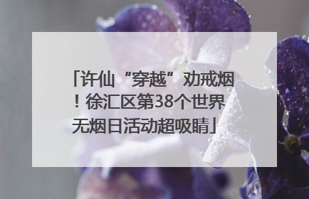 许仙“穿越”劝戒烟！徐汇区第38个世界无烟日活动超吸睛