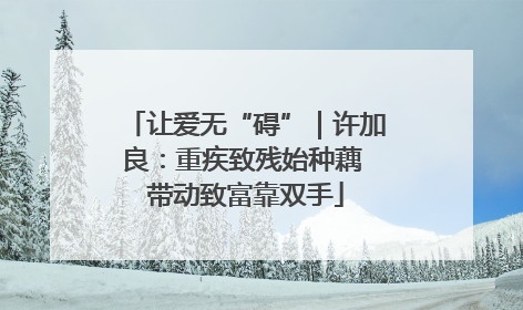 让爱无“碍”｜许加良：重疾致残始种藕 带动致富靠双手