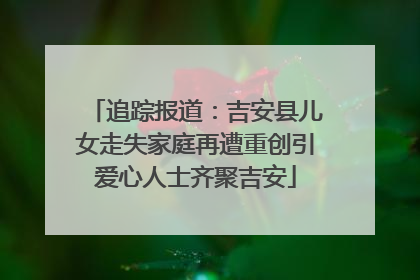 追踪报道：吉安县儿女走失家庭再遭重创引爱心人士齐聚吉安