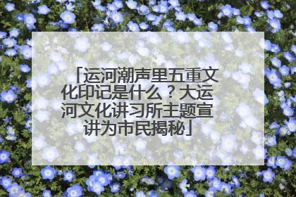 运河潮声里五重文化印记是什么？大运河文化讲习所主题宣讲为市民揭秘