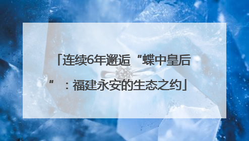 连续6年邂逅“蝶中皇后”：福建永安的生态之约