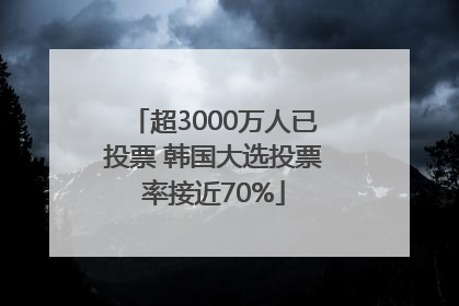 超3000万人已投票 韩国大选投票率接近70%