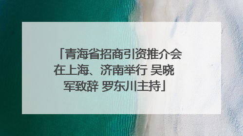 青海省招商引资推介会在上海、济南举行 吴晓军致辞 罗东川主持