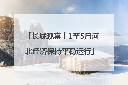 长城观察丨1至5月河北经济保持平稳运行