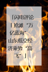闪电评论丨抢滩“万亿蓝海” 山东低空经济乘势“高飞”