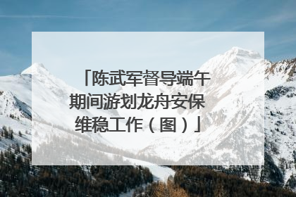陈武军督导端午期间游划龙舟安保维稳工作（图）