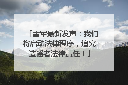 雷军最新发声：我们将启动法律程序，追究造谣者法律责任！