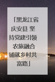 黑龙江省庆安县 坚持党建引领 农旅融合铺就乡村共富路