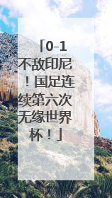 0-1不敌印尼！国足连续第六次无缘世界杯！