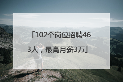102个岗位招聘463人，最高月薪3万