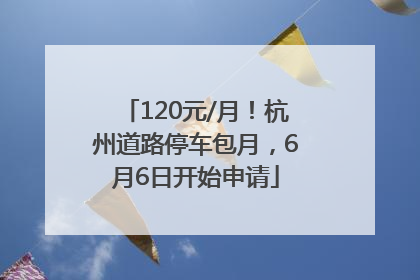 120元/月！杭州道路停车包月，6月6日开始申请