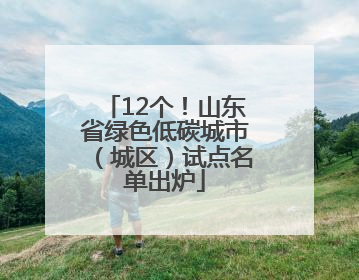 12个！山东省绿色低碳城市（城区）试点名单出炉