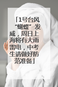 1号台风“蝴蝶”发威，周日上海将有大雨雷电，中考生请做好防范准备
