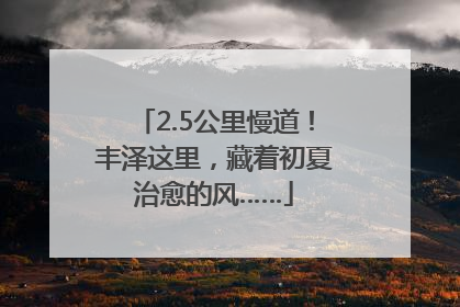 2.5公里慢道！丰泽这里，藏着初夏治愈的风……