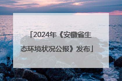 2024年《安徽省生态环境状况公报》发布
